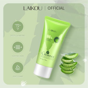 LAIKOU Sữa Rửa Mặt Lô Hội 96% Sữa Rửa Mặt Axit Amin Kiểm Soát Dầu Làm Sạch Dịu Nhẹ Làm Dịu Da 50G