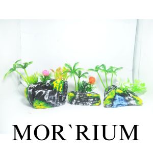 Paket Lenkap Tebing Batu Bunga Plastik Sintetis Hiasan Aquarium Dekorasi Pohon Daun Tanaman Aquascape Rumput Pohon Kelapa Kembang