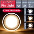 Tricolor Pin light 7W LED Downlight Ultra-Thin Ceiling Light  Dimmable light Recessed Round  4in /5inch Panel Light Round Square Led Ceiling Lamp. 