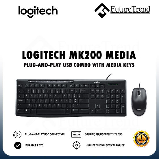 Logitech Mk200 Combo Media Wired Keyboard And Mouse Lazada 9199