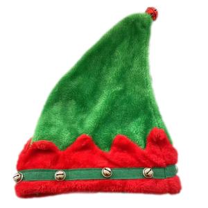 Adult Elf Hat with Bells for Holiday New Year Red and Green Christmas Symbol Red and Green Hat with Bells