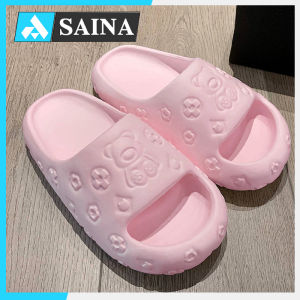 Saina Sandal Bear Fashion Sendal Wanita Terbaru 2025 Buat Lebaran Sandal Jelly Flat Sendal Slop Sandal Karet Wanita Kekinian  Rumah Murah Bahan EVA Solnya Empuk