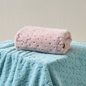 Breathable Jacquard Star Coral Fleece Bath and Face Towel LW012