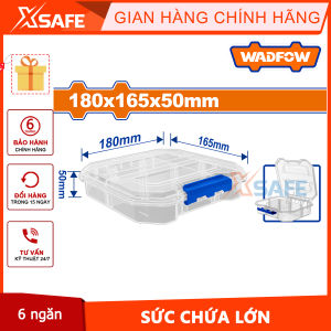 Hộp nhựa trong suốt chia 6 ngăn đựng linh kiện 180x165x50m Wadfow WTB8341