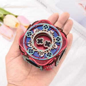 3D Wooden Puzzle Treasure Box with Music Mechanical Model Kit To Build for Teens and Adults DIY Assembly Toy