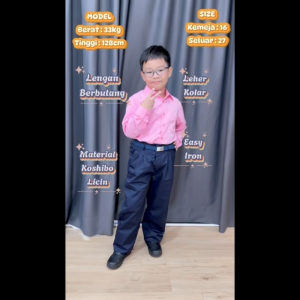 MU KEMEJA PENGAWAS SEKOLAH KOSHIBO LICIN IRONLESS / KEMEJA PENGAWAS LENGAN PANJANG / EASY-IRON PRIMARY SCHOOL UNIFORM