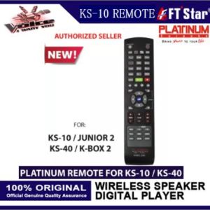 Platinum Junior 2 KS-10+ and K-box 2 KS-40+ DVD Remote Control