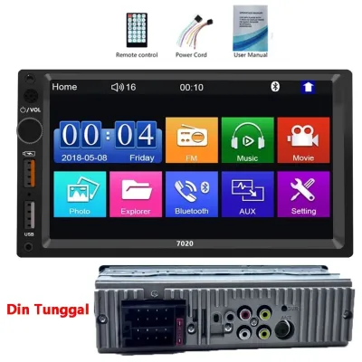 7020 Head Unit Android Mobil 1/2 Din 7 Inch Bluetooth Audio Car MP3 MP5 Player In Touch Screen Radio Dan Kamera Mundur Mobil LED