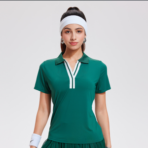 COSLEAF Set Áo Polo thể thao cổ chữ V chân váy xếp ly viền màu sắc thoáng mát khô nhanh thích hợp chơi Tennis Pickleball