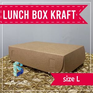 Paper Lunch Box Kraft Ukuran S M L isi 50 pcs