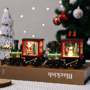 Yo-Fun Christmas Ornaments Sequin Christmas Ornament Christmas Train Lighted Ornament Cute Snowman/santa Claus Led Lamp Glowing Desktop Decoration Perfect Holiday Gift