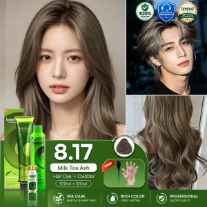 3in1 BREMOD Milk Tea Ash 8.17 Hair Color Dye+Oxidizer+Super Plex Newbie Kit Set 100+100+10ML BR-R301