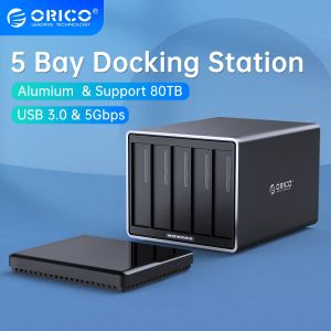 ORICO NS Series 5 Bay 3.5 USB3.0 HDD Docking Station 5Gbps HDD Case with 78W Power Adapter Alumium HDD Enclosure