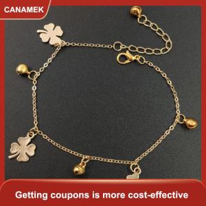 【CANAMEK】 Vòng chân bốn lá cỏ ba lá vòng chân ba chuông bán nhanh Phụ kiện chân bán chạy nhất