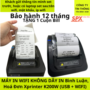 Máy in hóa đơn Wifi Xprinter K200W kết nối không dây in bình luận livestream tpos in hoá đơn bán hàng