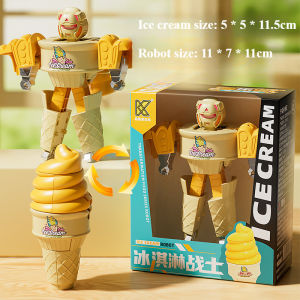 Kids Food Robot Toy Set Burger Fries Cola Transforming Toy Pretend Play Birthday Gift for Boys Girls