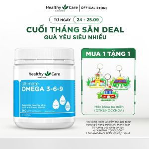 Viên Uống Healthy Care Omega 3 6 9 Ultimate - Hỗ Trợ Tim Mạch Huyết Áp - Lọ 200 Viên