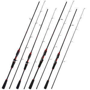 Joran Pancing Portabel Lempar Berputar 2 Bagian 1.8M 2.1M Bepergian Luar Ruangan Joran Pancing Kakap