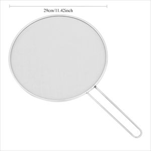 Stainless Steel Oil Splatter Guard Silver Anti-Splash Screen Fit Most Skillet Wok Frying Pan