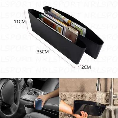 2 Pcs Auto Catch Catcher Box Caddy in Car Seat Gap Slit Pocket Storage Organizer