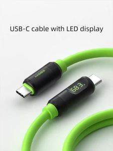 Hagibis USB C สายชาร์จอย่างรวดเร็วพร้อมจอแสดงผล LED PD 240W 40Gbps สายวิดีโอเข้ากันได้กับ Thunderbolt 4/3สำหรับ iPhone 15แล็ปท็อป
