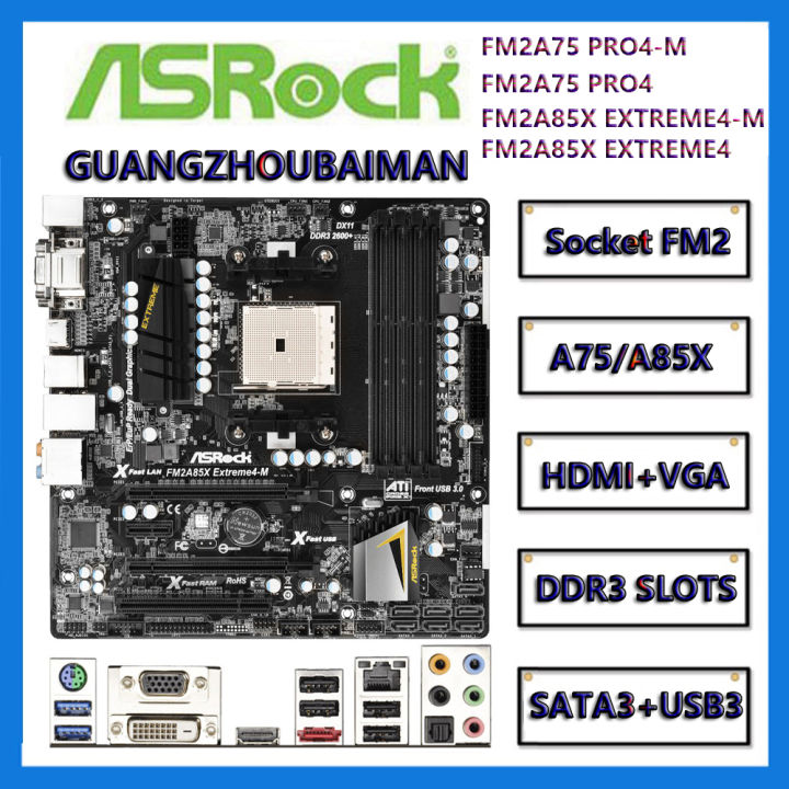 USED ASRock Deluxe / FM2A88X EXTREME6+/ FM2A88M EXTREME4+/ FM2 FM2A85X ...