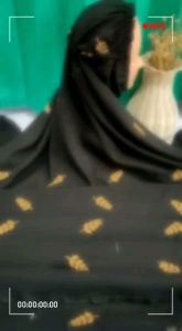 (COD) Mukena Terusan Dewasa Polino Warna Hitam Motif Bordir Tabur Seribu Bunga Pakis Cantik