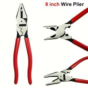 NOBLELYN 1Pcs Steel Wire Wire Pliers Multi-Functional Labor-Saving Electrician Tool with Nonslip Handle Flat Mouth Pliers for Electricians