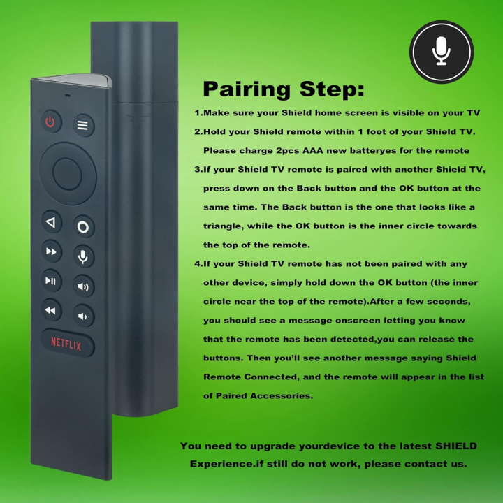 P3700 Replacement Bluetooth Voice Remote For Nvidia Shield TV (2015, 2017, 2019 Models) - With Microphone