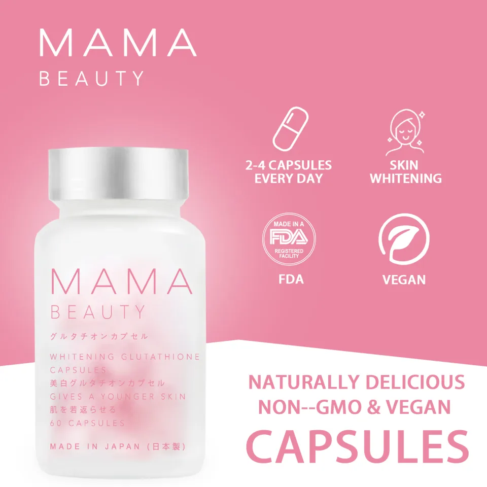Mama Beauty Original Whitening Capsule Tokyo Glutathione with Collagen Capsules Skin Whitening and Glowing Beauty Supplements 60Pills - Lazada