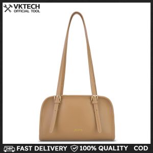 Ladies Simple Handbag Solid Color Retro Shoulder Bag PU Leather Work Date Bag