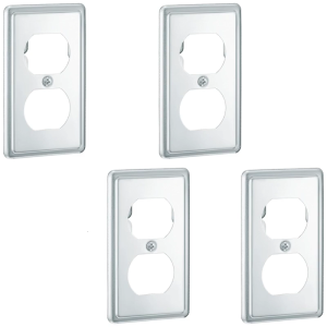4Pcs Electrical Outlet Cover Plates Switches Outlet Covers Receptacle Outlet Faceplate Electric Socket Plug Covers