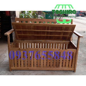 Ghế gỗ băng bench dài có hộp tủ thông minh ngoài trời Ghế chờ sân vườn trong nhà cao cấp hàng xuất khẩu