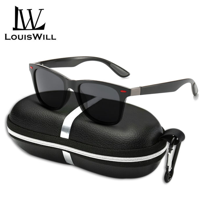 LouisWill Men Sunglasses Polarized Sport Sunglasses Lightweight PC  Sunglasses Safety Driving Windproof Eyewear UV400 Light Blocking Sun Glasses  with Free Box for Men Women