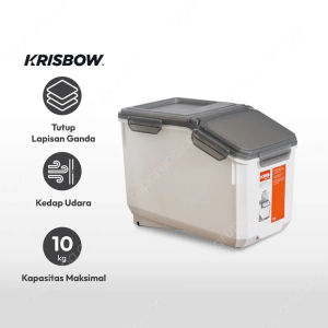 Tempat Beras Double Seal 10 Kg Dispenser Beras Tempat Penyimpanan Beras Kris