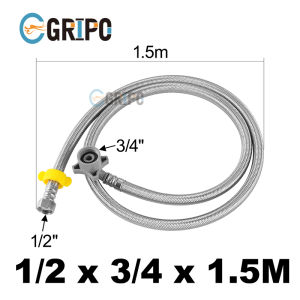 GRIPO Premium Heavy Duty 304 Stainless Braided Washing Machine Inlet Hose