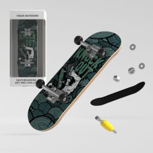 Fingerboard ของเล่นสเก็ตบอร์ดนิ้วมือระดับมืออาชีพ DIY กระดานสเก็ตบอร์ดแบบสองด้านพร้อมไม้เมเปิ้ลห้าชั้น