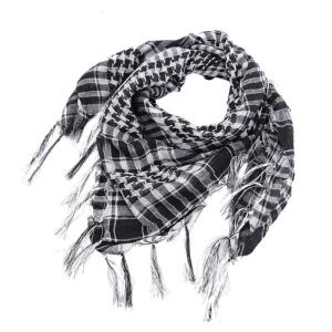 Men Shemagh Scarves Keffiyeh Scarf Houndstooth Arab Headscarf Multifunctional Turban Bandana Shawl Wrap with Tassels