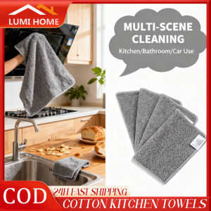 1/3/9Pcs Cotton Kitchen Towels Ultra Soft Dishcloth Magic Cleaning Cloth Absorbent Cleaning Towel Thickened Wipe Wash Towel