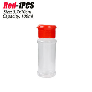 [Warm Homie] 100ml Jars for Spices Salt and Pepper Shaker Transparent Seasoning Jar Spice Plastic Barbecue Condiment Kitchen Spice Jar
