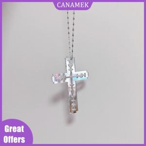 CANAMEK✨ Y2K Cross Blade Acrylic Pendant Necklace For Women Men Harajuku Clavicle Chain Aesthetic Jewelry