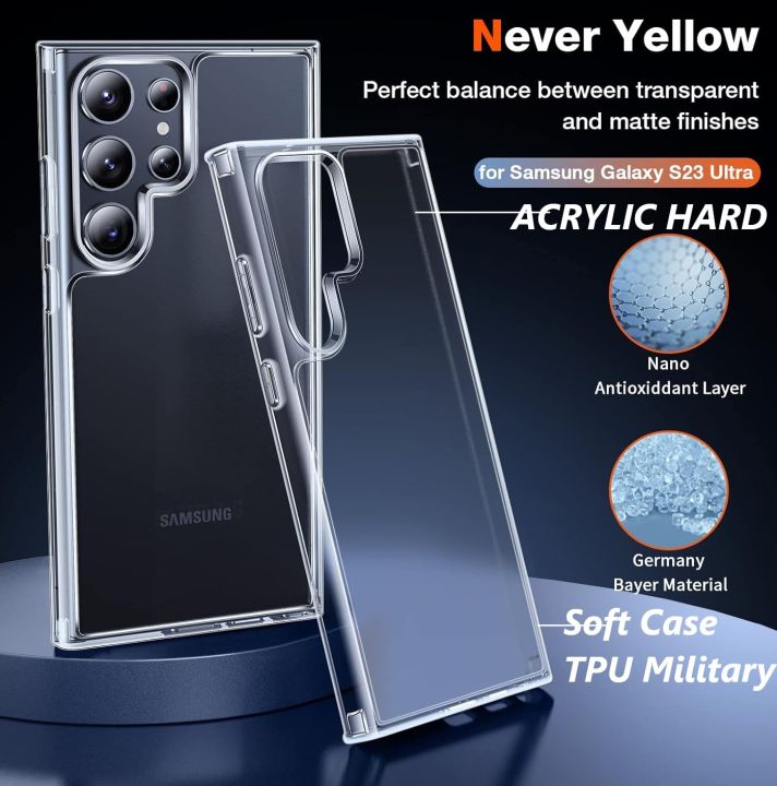 Original SPACE Case CLEAR Anti YELLOWING Samsung S24 ULTRA S23FE