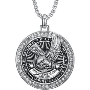 Vòng cổ thép không gỉ cho đại bàng kuya với Shinny Rhinestone