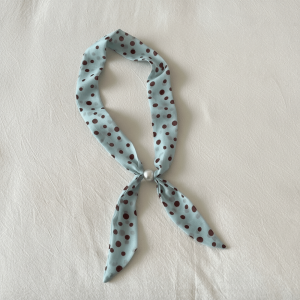OOC Pearl Thin Polka Dot Neckerchief Beads Vintage Choker Scarf New Long Narrow Collar Decor Women Daily Outfit