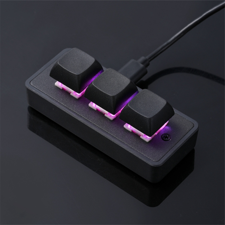 Custom Mini Keypad 3 Keys Programming Macro Keyboard Copy Paste Cut USB ...