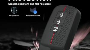 Kail Honeycomb Silicone Key Fob Cover for Toyota Remote Key Case with Keychain Shell H5K8Q