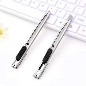 Dao Rọc Giấy Cắt Giấy Văn Phòng Vỏ Kim Loại - Lưỡi Dao Thép Siêu Sắc