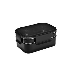 HISTO 304 Stainless Steel Double Layer Thermal Lunch Box Microwaveable Rectangular Fresh-keeping Box Tableware Leak-Proof Food Storage Box School