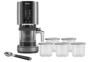 Ninja CREAMi 7 Pre-Set Programme Ice Cream & Frozen Dessert Maker With 5 Additional Dessert Tubs With Lids And Ice Cream Scoop  เครื่องทำไอศกรีม