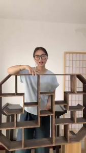 xpkQ Solid Wood Wall Rack Layers Thicked Anti Crack Anti Moisture Storage Holders Chinese Style Classic Retro Home Storage Z5Q1T